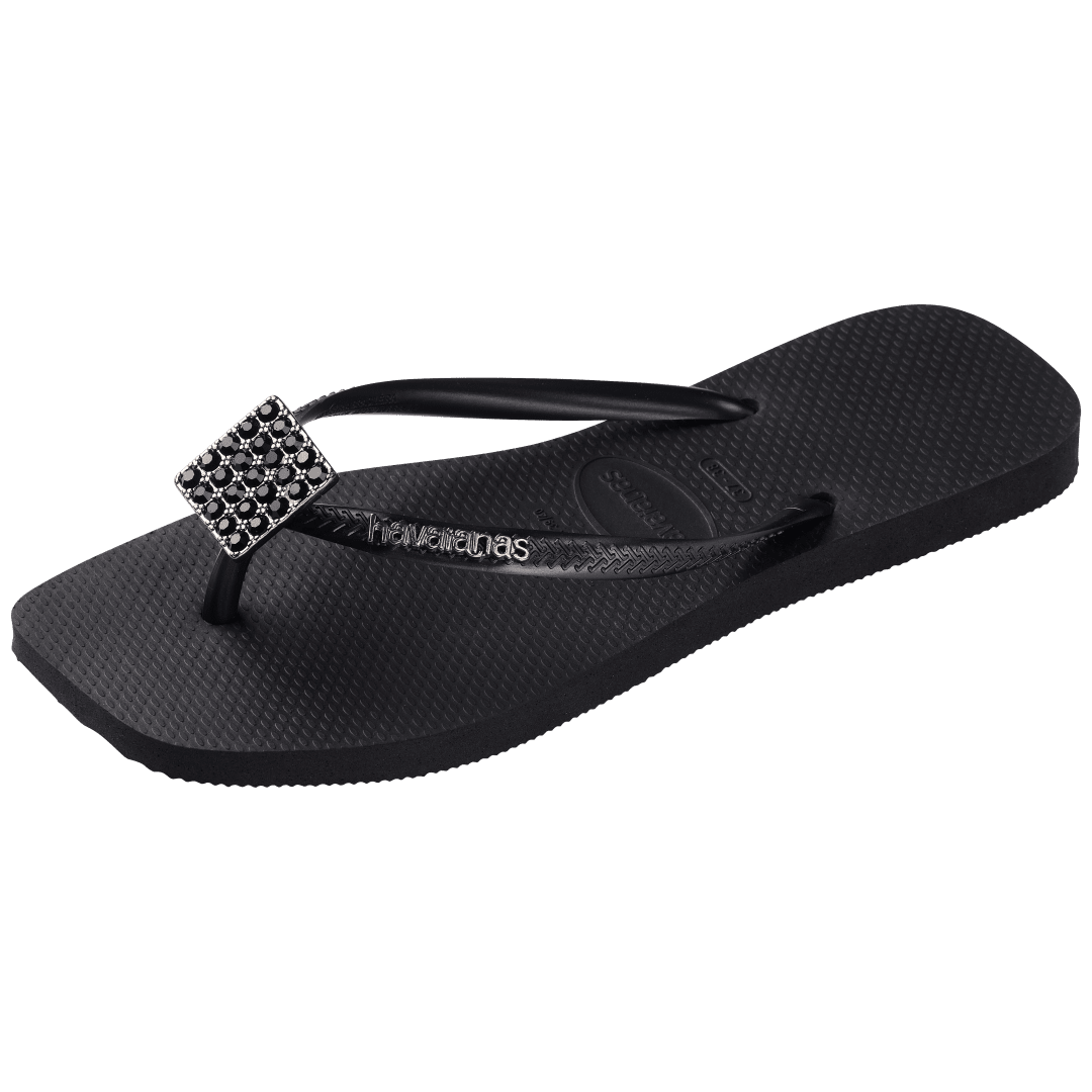 Women's Slim Square Crystal Elegance Flip Flop