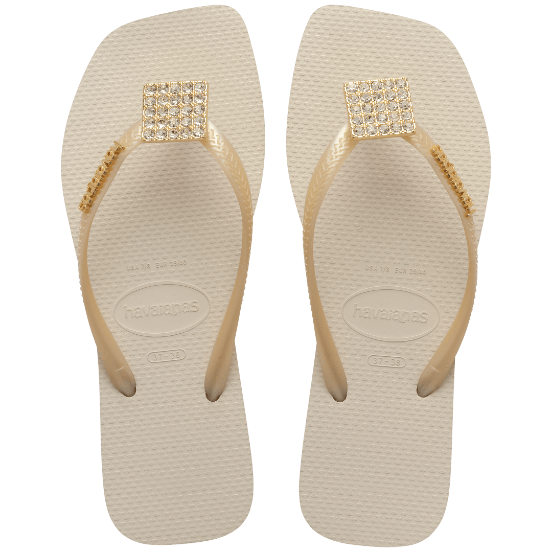 Women's Slim Square Crystal Elegance Flip Flop