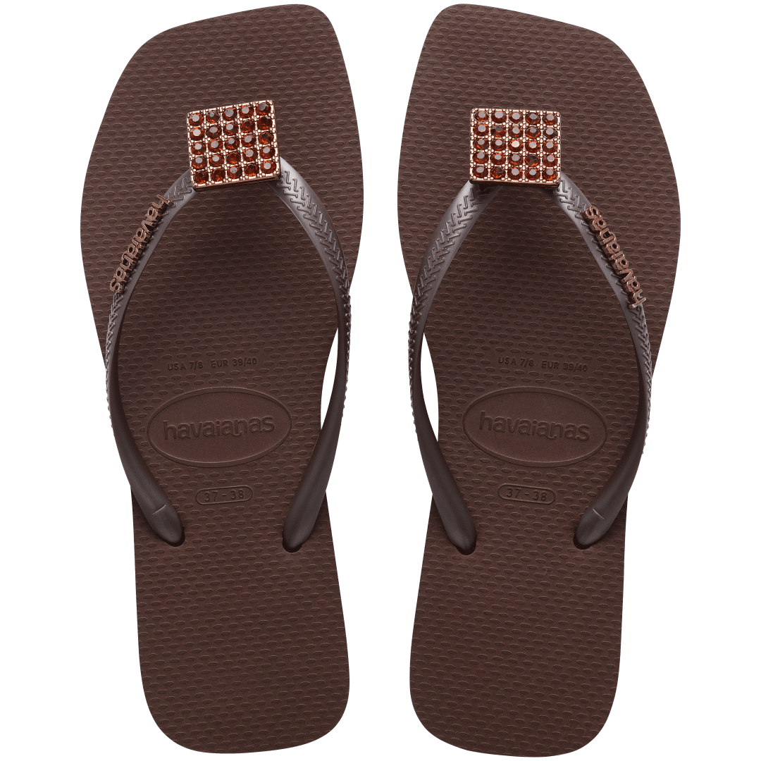 Women's Slim Square Crystal Elegance Flip Flop