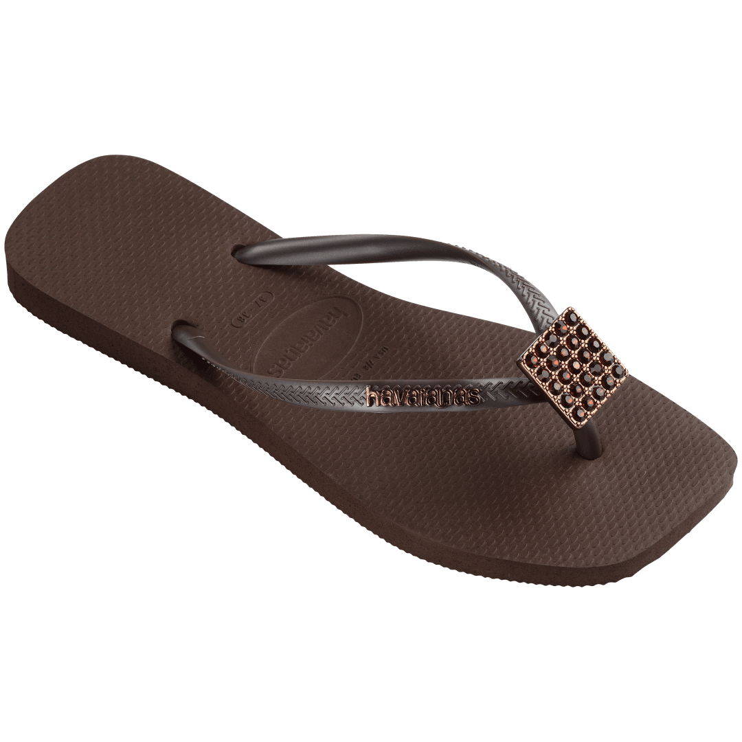 Women's Slim Square Crystal Elegance Flip Flop