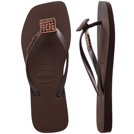 Women's Slim Square Crystal Elegance Flip Flop