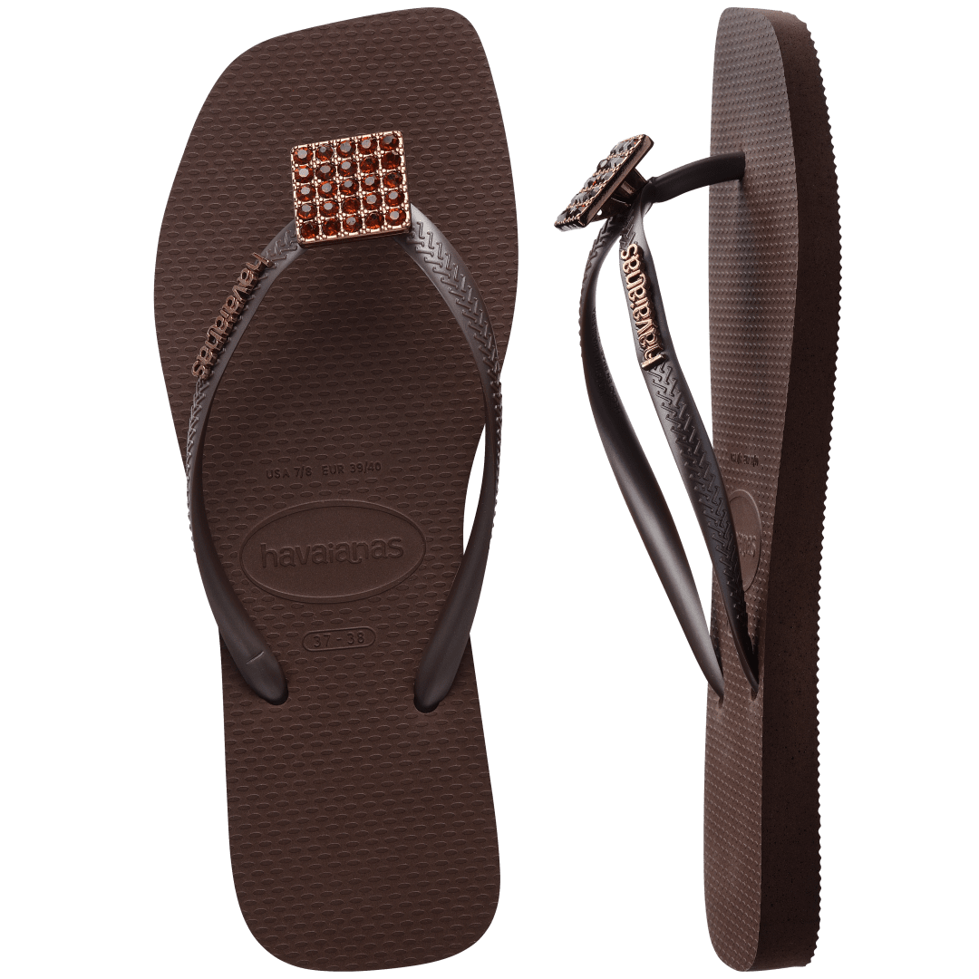 Women's Slim Square Crystal Elegance Flip Flop