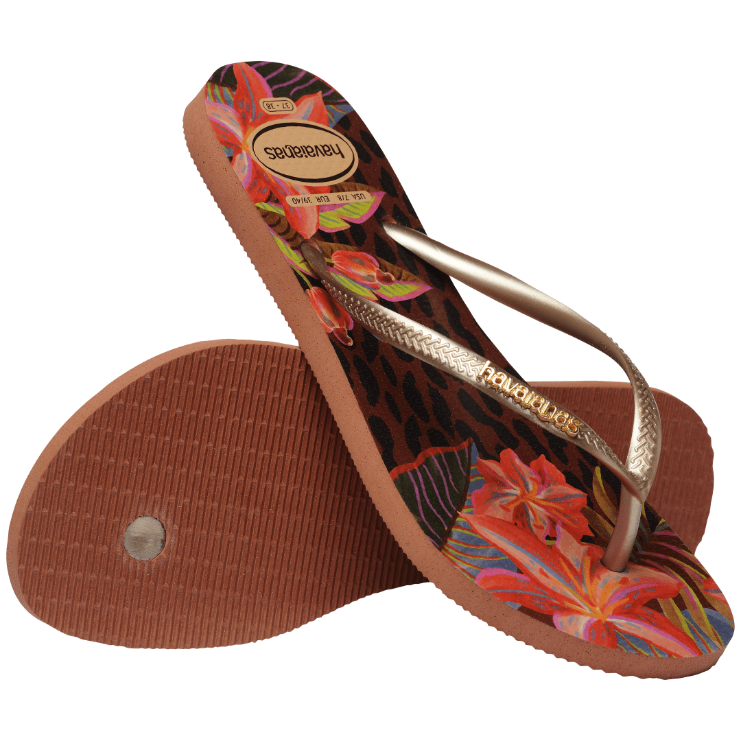 Slim Animal Floral Fusion Flip Flops