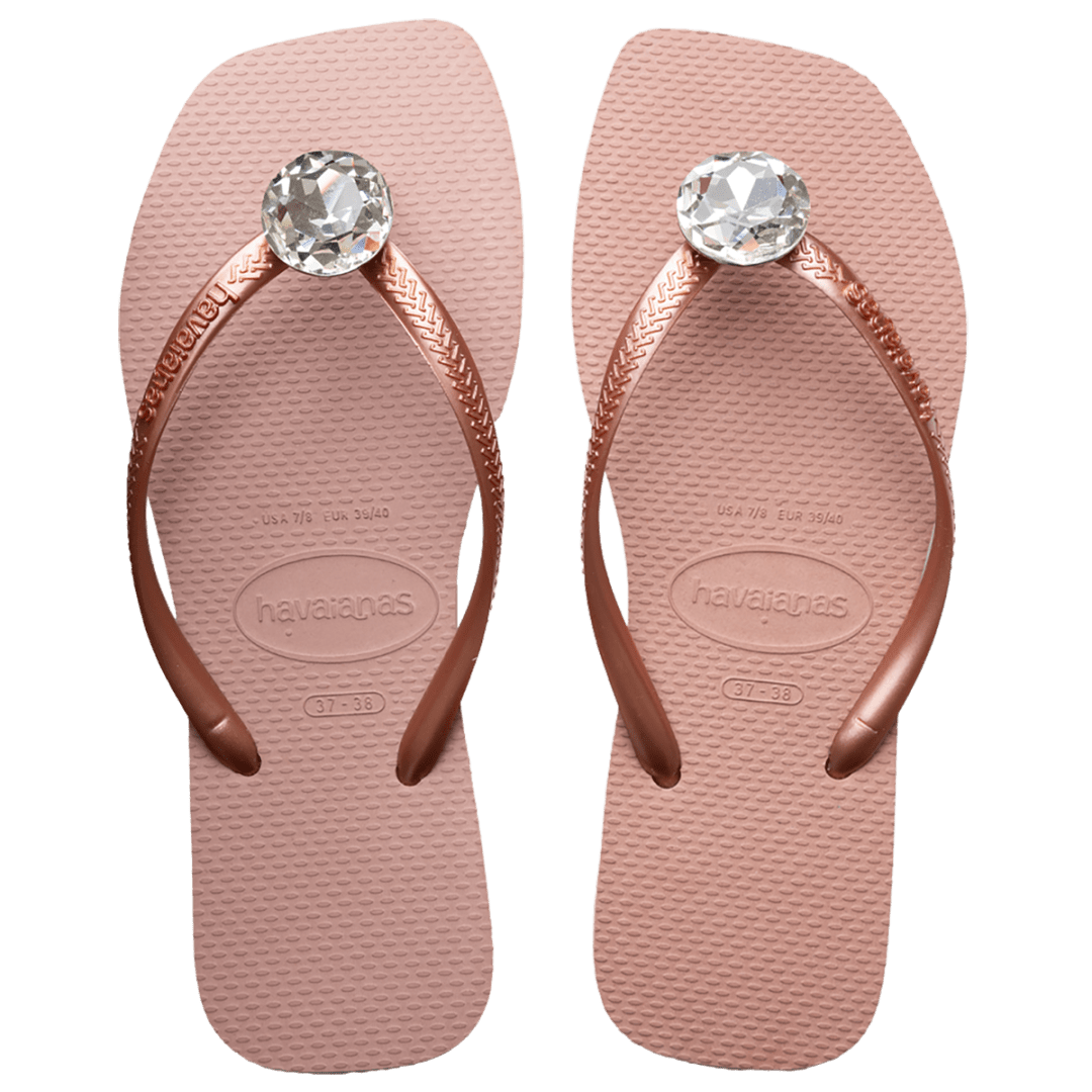 Women's Slim Square Centenary Diamond Flip Flops