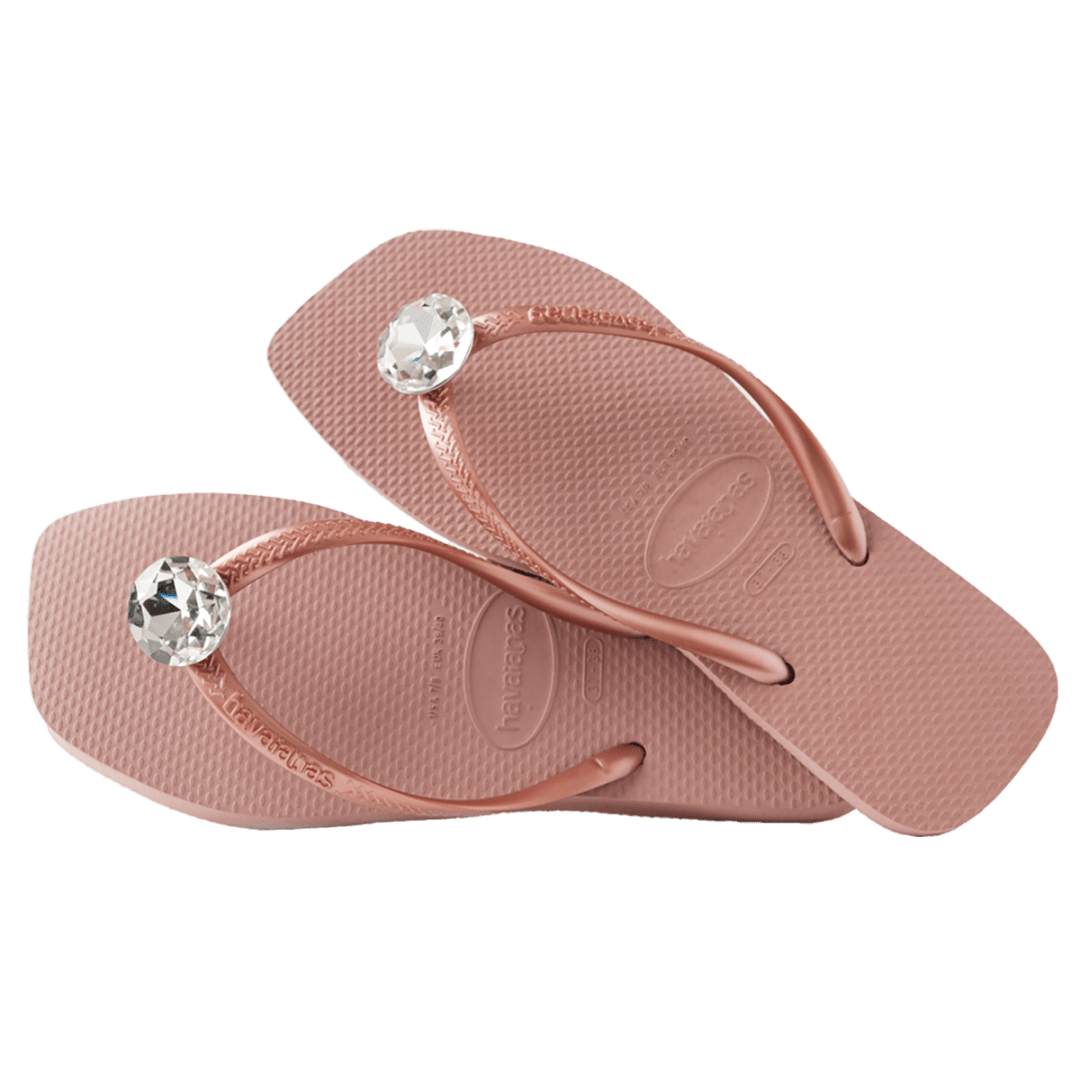 Women's Slim Square Centenary Diamond Flip Flops