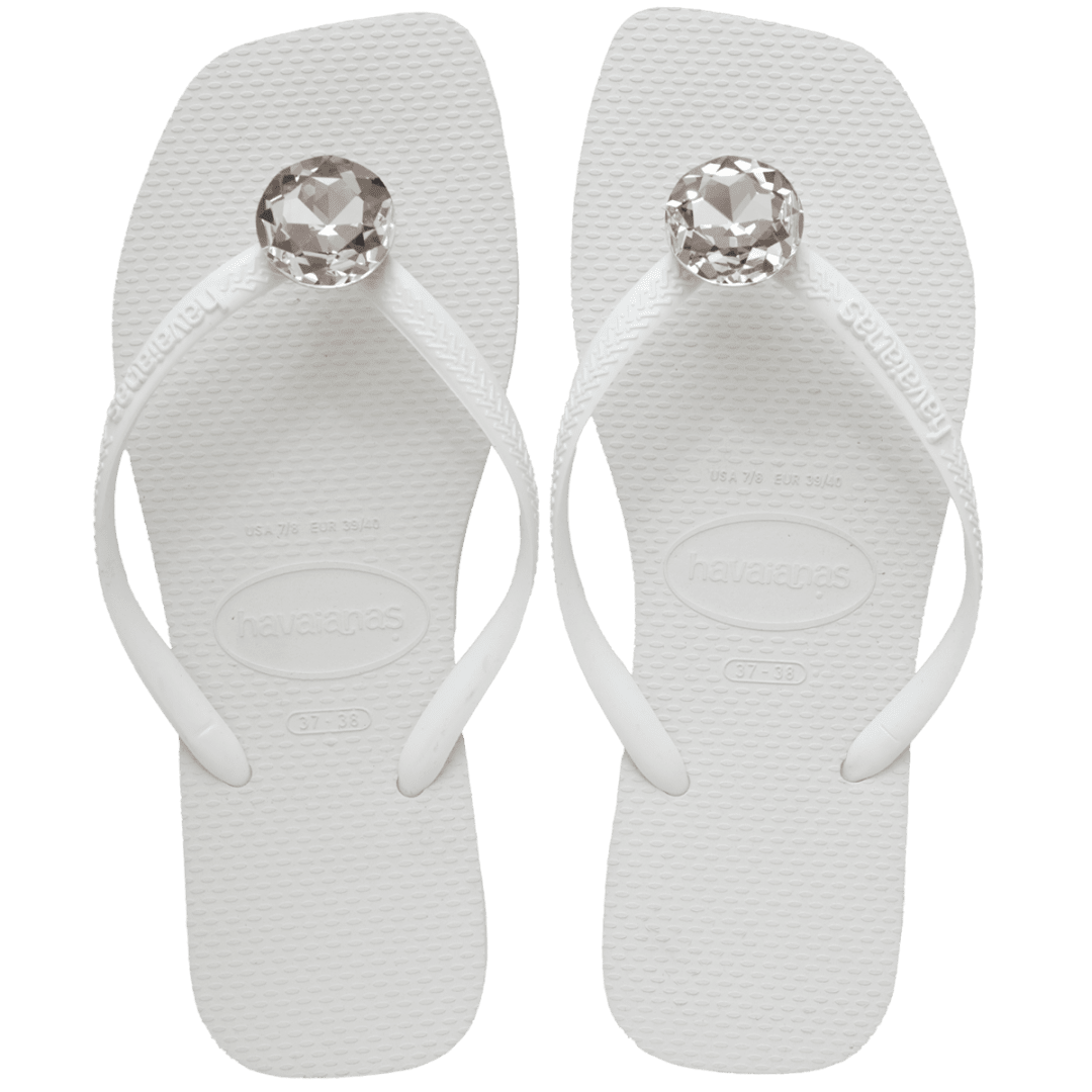 Women's Slim Square Centenary Diamond Flip Flops