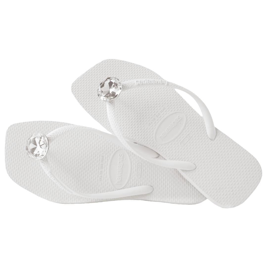 Women's Slim Square Centenary Diamond Flip Flops