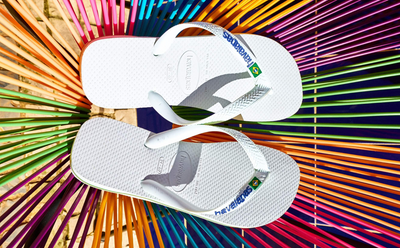 white havaianas brazil logo flip flops